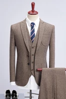 wool blend men groom suits slim fit grey wedding groom tuxedos peak lapel groomsmen best man suit formal business suit jacketv