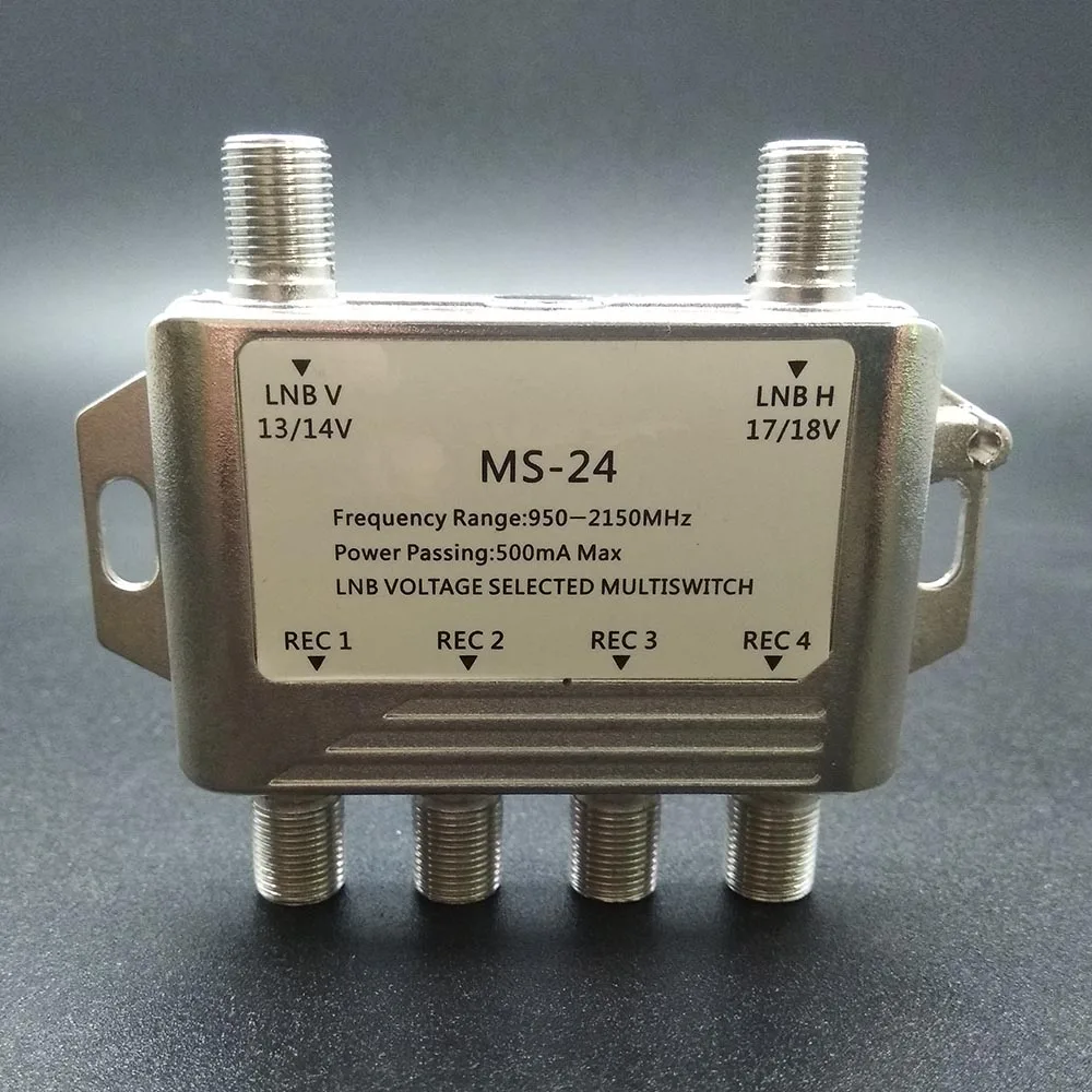 

2x4 MultiSwitch Satellite Splitter 2 Input 4 Output FTA TV LNB Switch for TV Satellite Receiver MS-24 Multiswitch