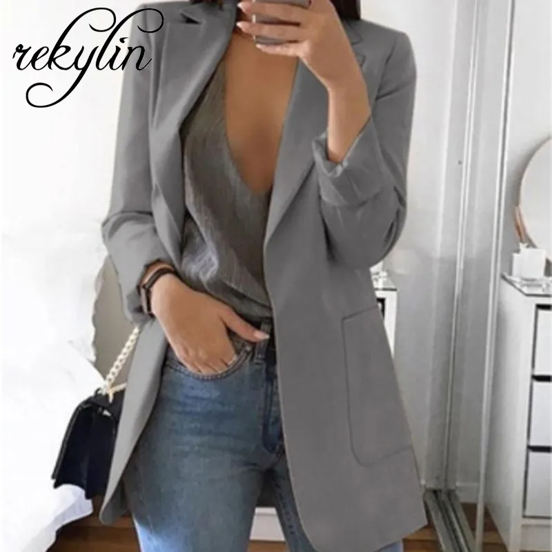 Новинка 2019 года сезон лето-осень Женский Повседневный приталенный Блейзер с