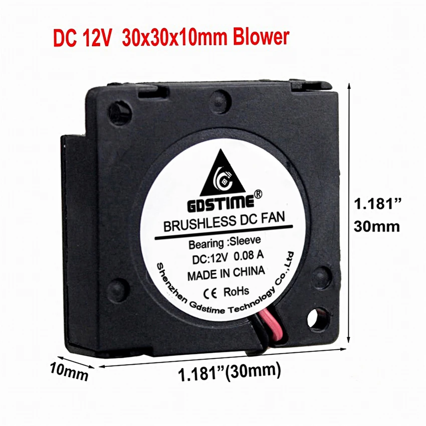 1PC 30mm 3D Printer Fan 5V12V 24V 3010 Blower Cooling Accessories DC Turbo Radial Fans 30*30*10mm | Компьютеры и офис
