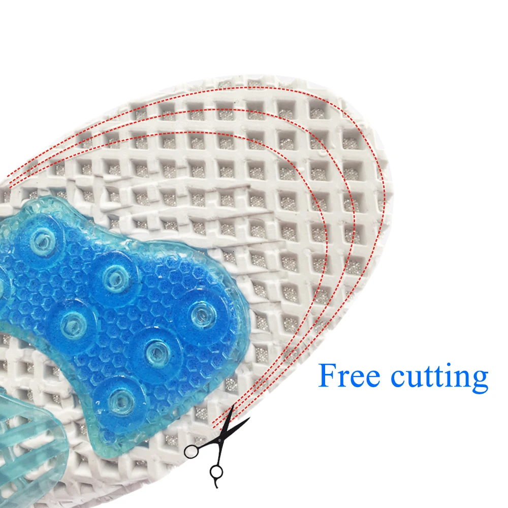 EVA spring silicone orthopedic shoes soles insoles for Super Shock Absorbant elastic sports insole foot pain relieves shoe insol