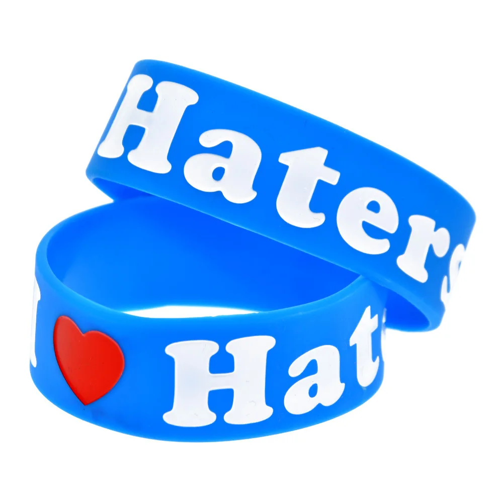 Spot предлагает I Love Haters мягкий силиконовый ручной ремень модные аксессуары 1 дюйм