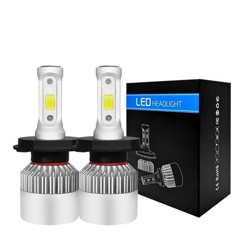 

2PCs S2 H7 H4 LED Bulb Car Headlight H11 H1 H13 H3 H27 9005/HB3 9006/HB4 9007 Hi-Lo Beam 72W 8000LM Fog Light Auto Headlamp