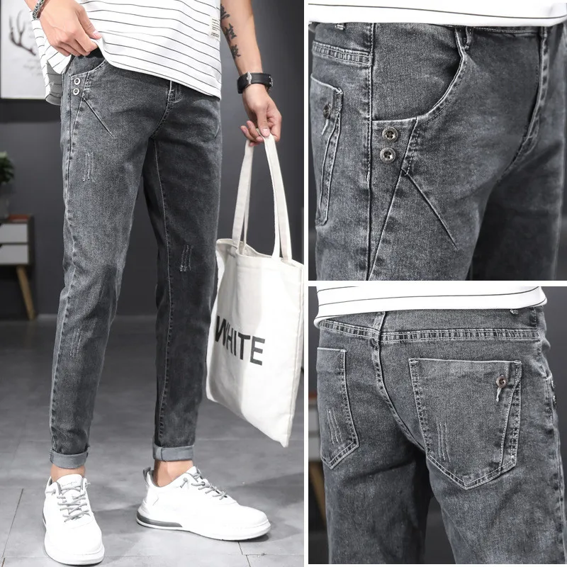 Фото Ymwmhu модные брендовые мужские джинсы тонкие повседневные - купить