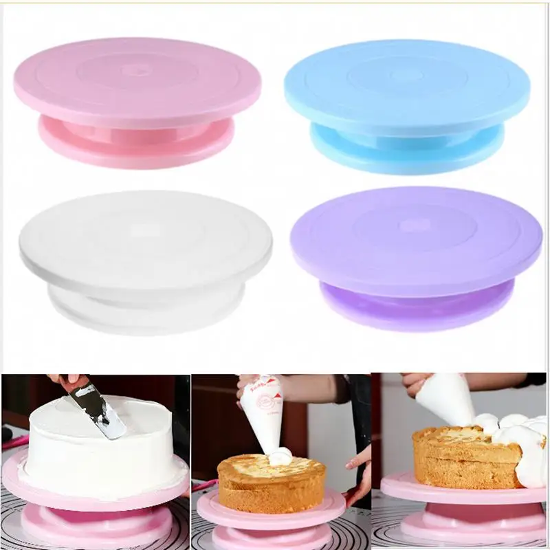 

1pcs Plastic Cake Turntable Baking Accessories Decoration Rotating Stable Anti-Skid Round Cake Table Kitchen DIY Pastry Tools