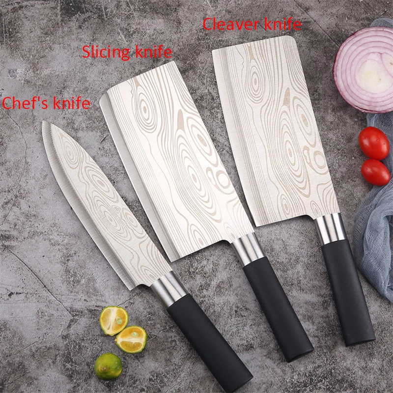 

5pcs Kitchen Knife Chef's Household Chopping Knife Cleaver Slicing Knife Chef Knife Laser Pattern Knife Sharp Butcher Knife