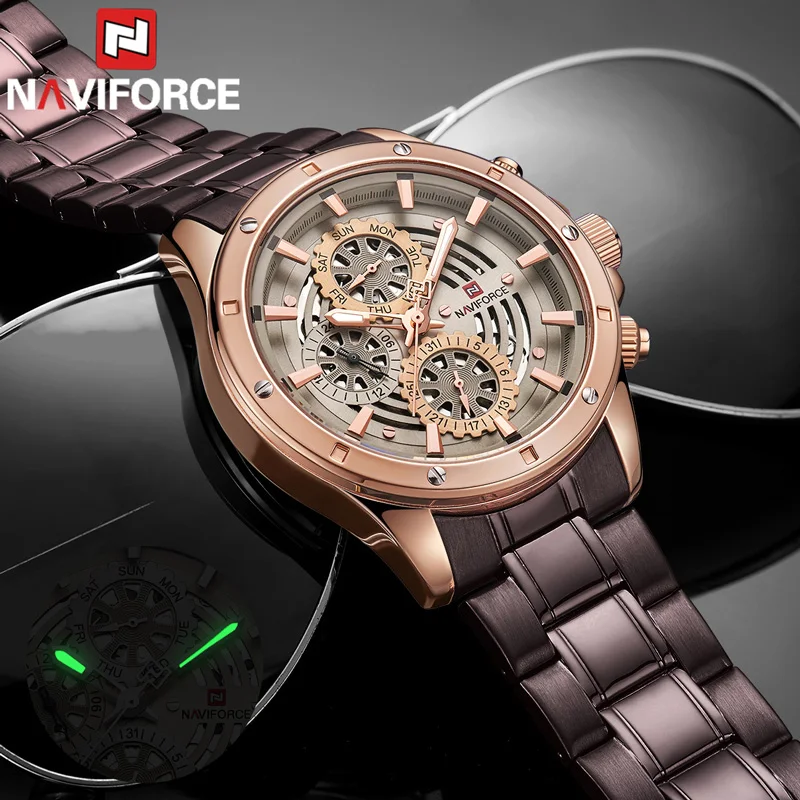 Мужские часы NAVIFORCE от ведущего бренда роскошные спортивные водонепроницаемые