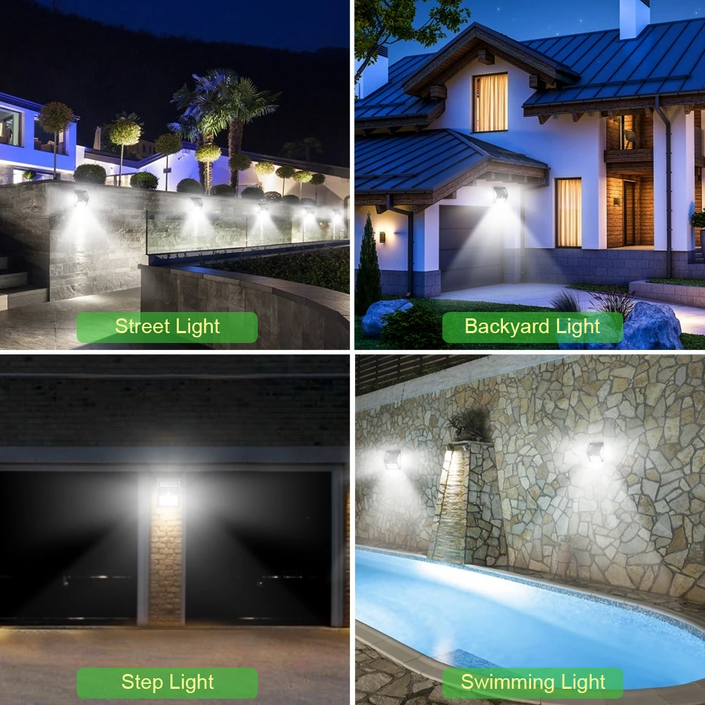 

228 144 LED Solar Light Outdoor Solar Lamp PIR Motion Sensor Wall Light Waterproof Solar Powered Sunlight for Garden Decoration