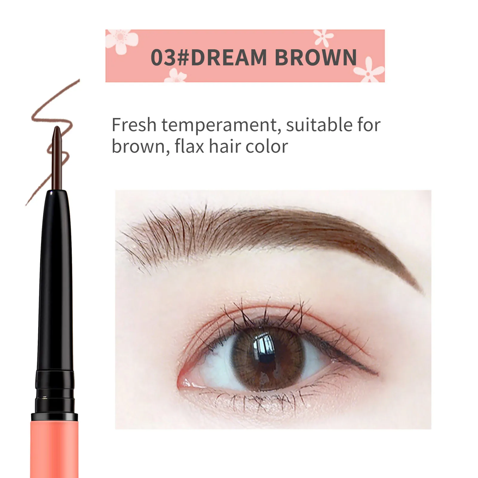 

Professional Double-headed Eyebrow Pencil Texture Is Smooth And Does Not Smudge Evenly Long Lasting Not Blooming Waterproof