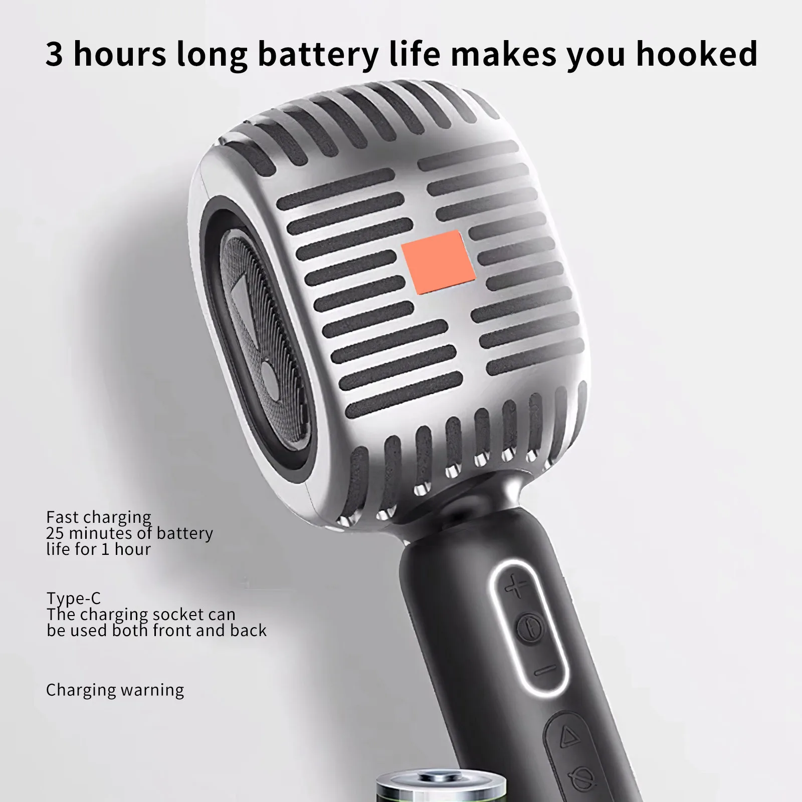 

Wireless Vocal Microphone Classic Bluetooth Microphone Speaker Mobile Microphone Pairing 2600mAh For Home Karaoke Parties