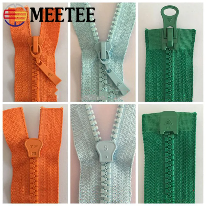 Meetee 5/10 шт. 80 см 5 # разноцветная резиновая двойная молния с открытым хвостом Сделай