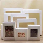 Подаропосылка с окошком, 20 шт., белаяКрафтовая упаковка для торта, коробка для рождественских подарков, для свадьбы, домашвечерние, упаковка для кексов