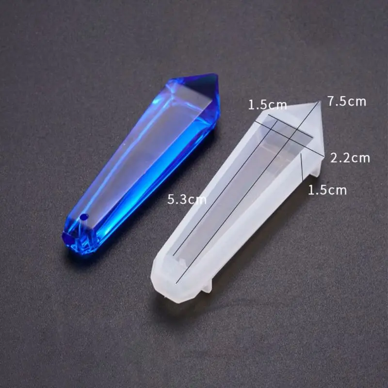 

6 Pieces Pendulum Silicone Casting Molds Cone Epoxy Resin Molds Stone Pendulum Crystal Column Pendant Silicone UV Jewelry Tools