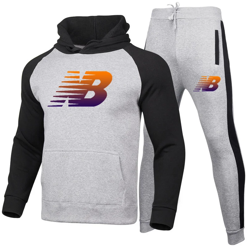 

2021 Mens Sets Hoodies+Pants Autumn Winter Men Hooded Sweatshirt Fleece Hoodie Pant 2 Piece Set Suits Streetwear Hoody S-XXXL