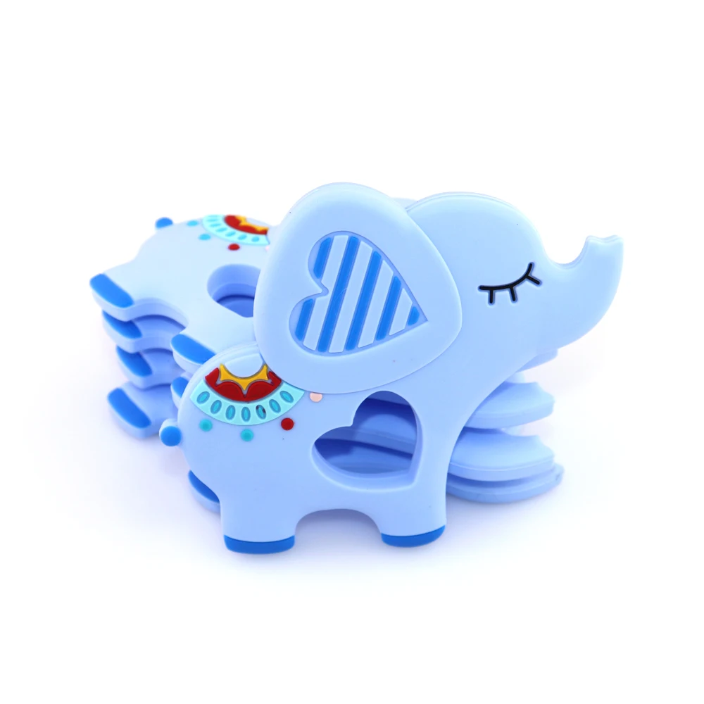 Baby Teether BPA Food Grade Teething Toy Animal Shape Squirrel Elephant Silicone Beads DIY Chain Gift | Мать и ребенок