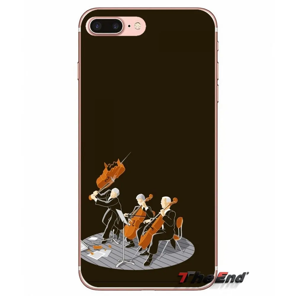 Мягкий прозрачный просвечивающийся чехол Чехлы музыка Скрипки для Samsung Galaxy J1 J2 J3