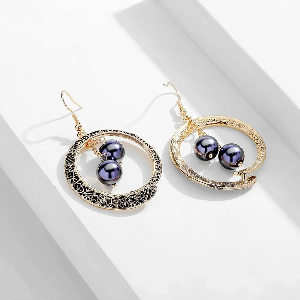 2020 New Fashion Pearl Earrings for Women Black Enamel Geometric Earing Jewelry Brincos Name Drop Dangling Earring Party Wedding | Украшения