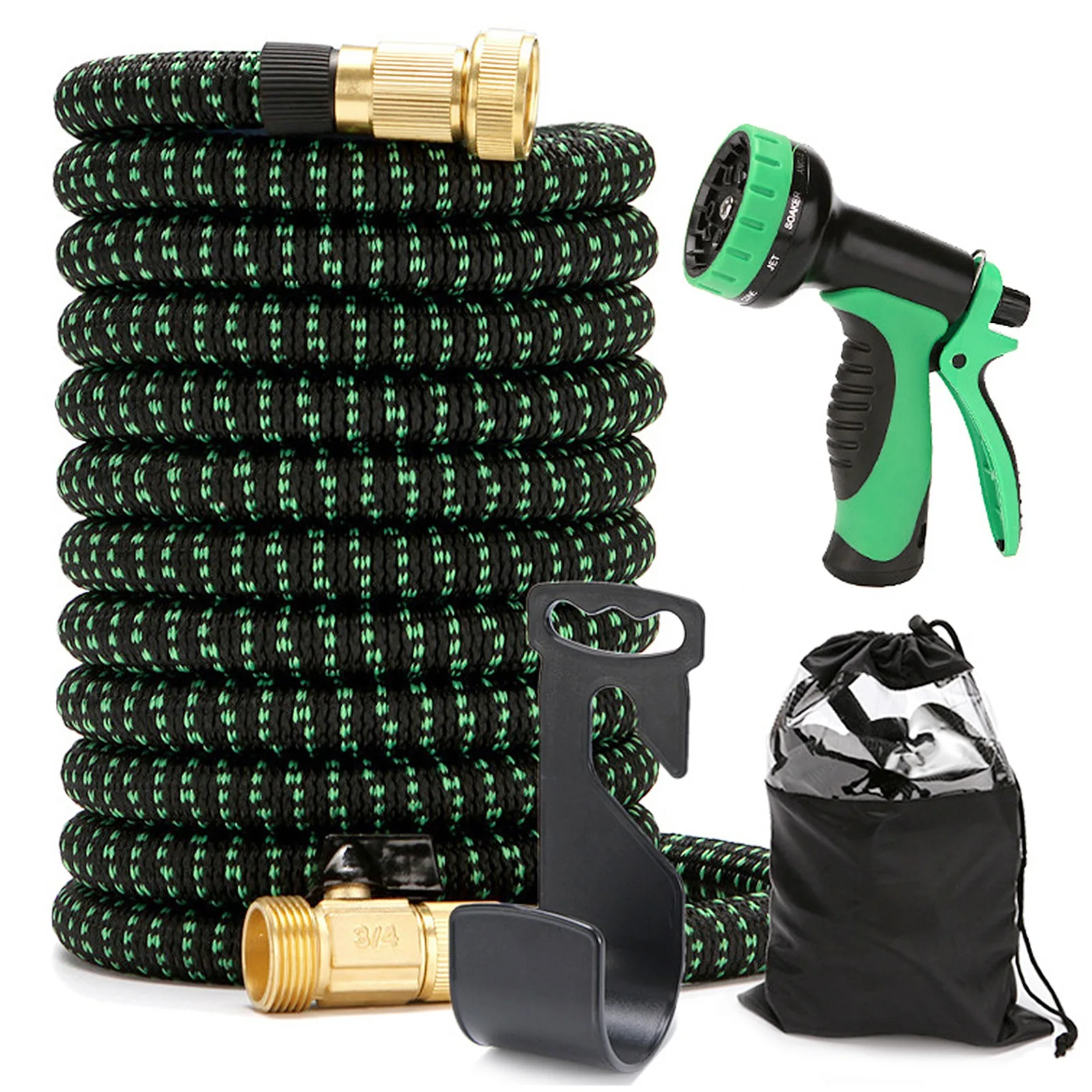

High Pressure Car Wash Plastic Pipe Magic Flexible Water Hose With Spray Gun For Watering
