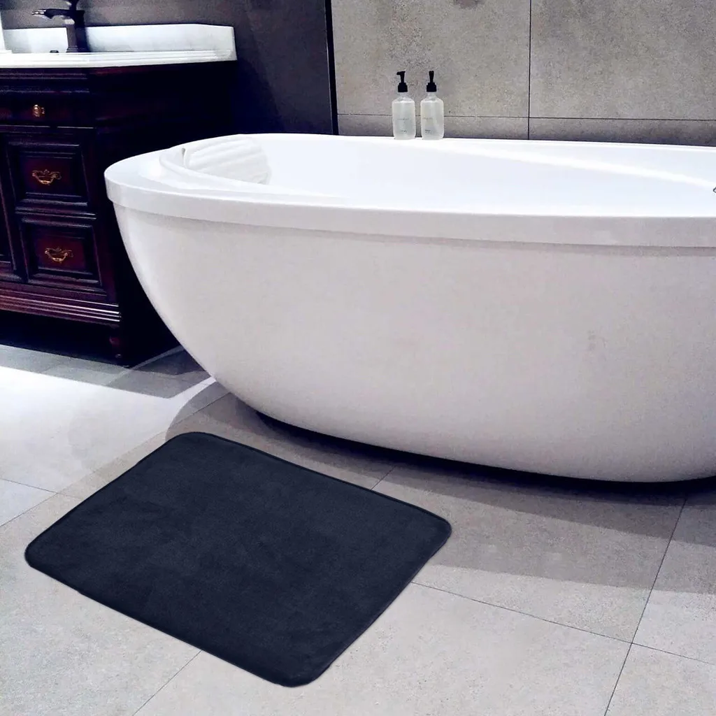 

Bathroom Mat Coral Memory Cotton Mat Absorbent Non-slip Winter Solid Bathmats Toilet Cover Seat Doormats Carpet 3pcs #695