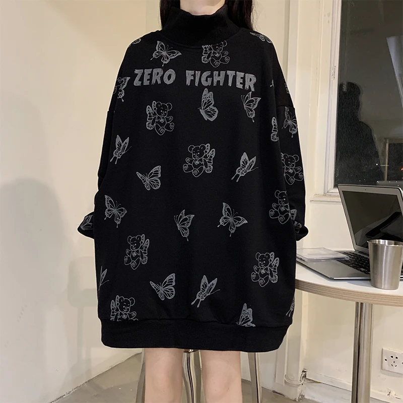 Женский свитшот с длинным рукавом принтом бабочки | Женская одежда