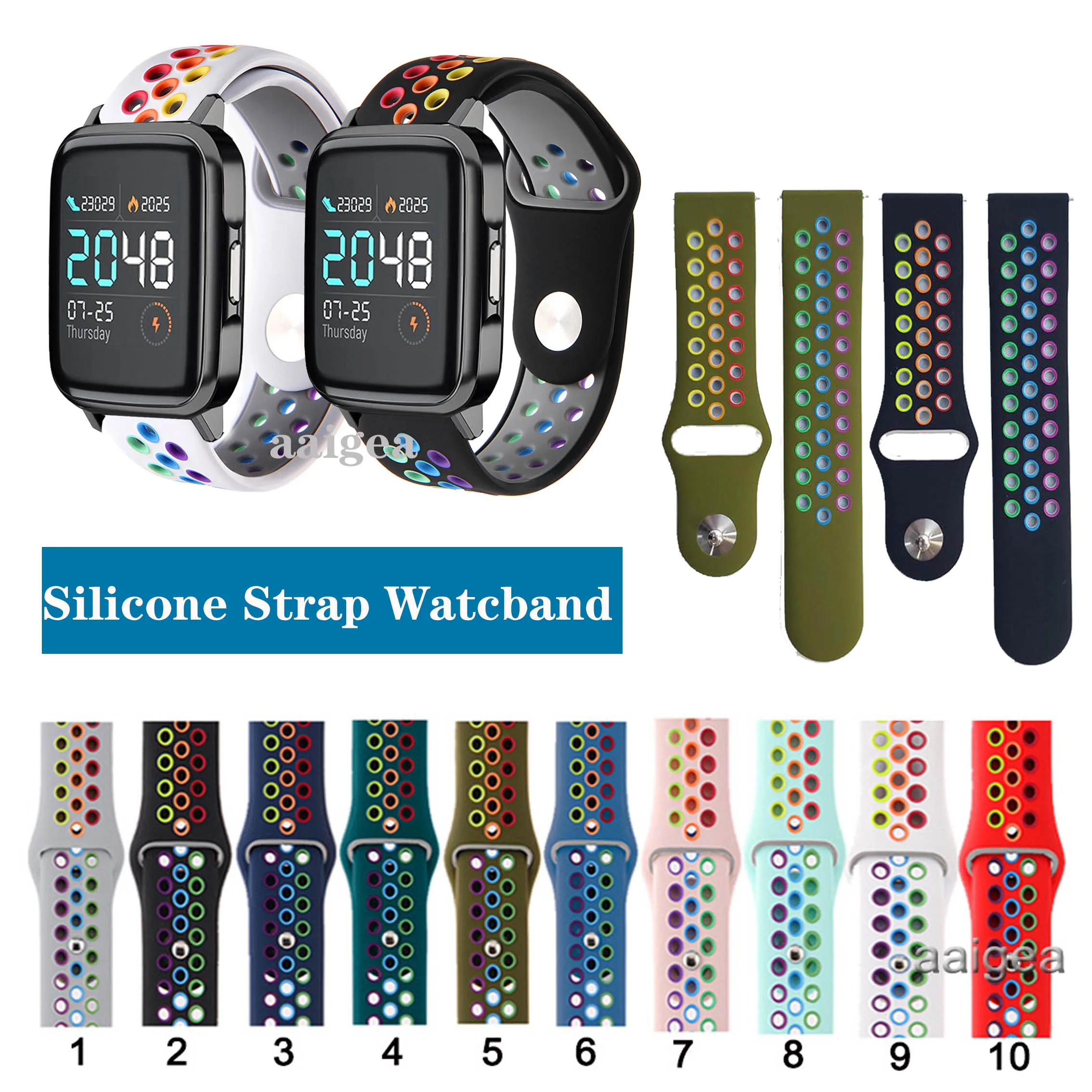 

Силиконовый спортивный ремешок Lou hayls02, сменный ремешок 20 мм 22 мм