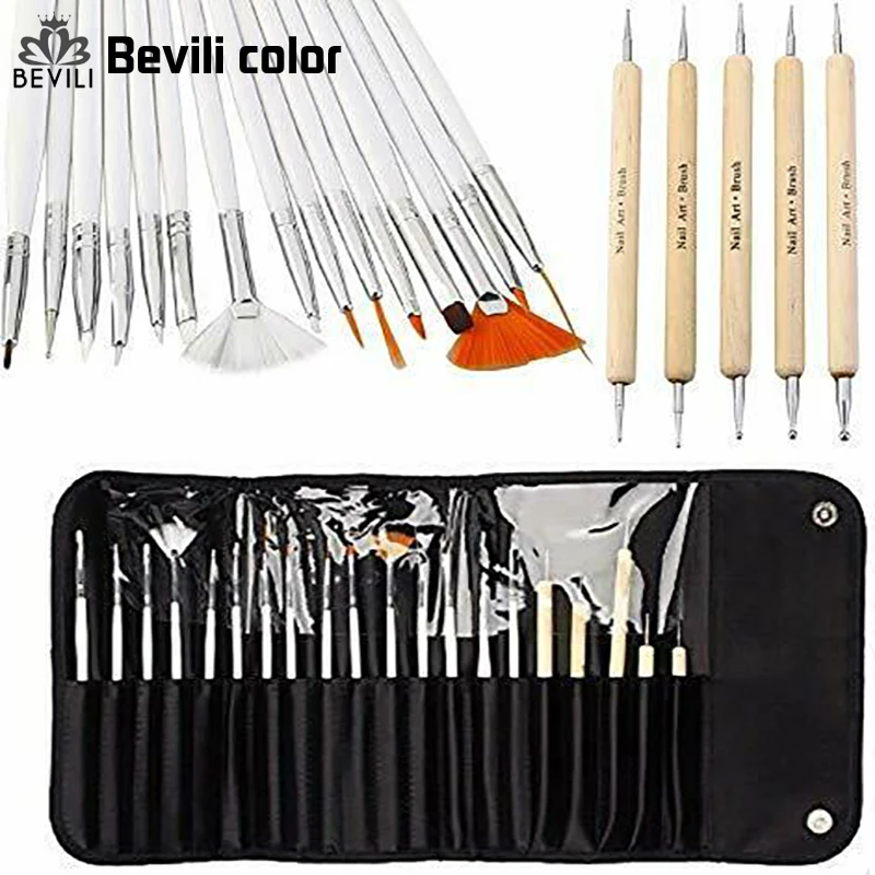20 штук дизайна ногтей Живопись нажмите с силой так подробным ручка щетки