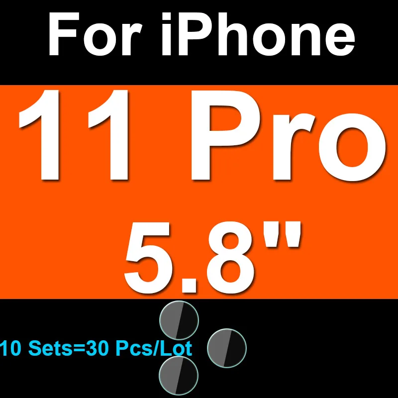 10 шт./партия для Apple iPhone 11 Pro Xs Max X XR 6 6S 7 8 Plus задняя защита для объектива камеры Защитная крышка мягкая пленка из закаленного стекла - Цвет: For iPhone 11 Pro
