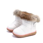 Детские плюшевые зимние ботинки, детские зимние Утепленные ботинки из кроличьего меха, мягкие хлопковые ботинки для девочек и мальчиков, красивые модные уличные спортивные ботинки