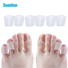 Прозрачный силиконовый защитные накладки на пальцы для удаления кукурузы, молоток для пальцев ног, разделитель для ноги, корректор вальгусной деформации, 6 шт.