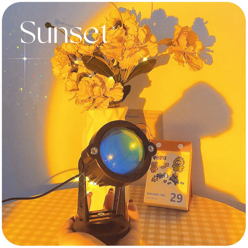 

W&G Sunset Light Rotatable Mini Photo Projection Light Light Light for Girls' bedroom Atmosphere Sunset Rainbow Making Machine