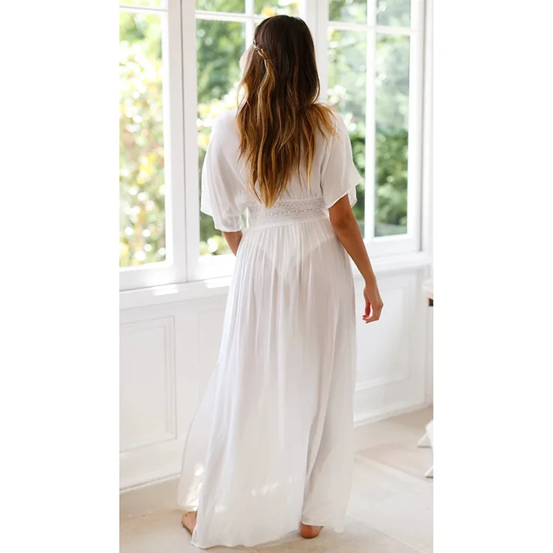 Накидки для бикини сексуальное летнее пляжное платье с глубоким v-образным