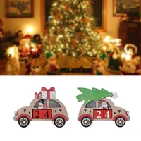 christmas wooden led light luminous car calendars decoration hand made christmas desktop ornaments home decoration