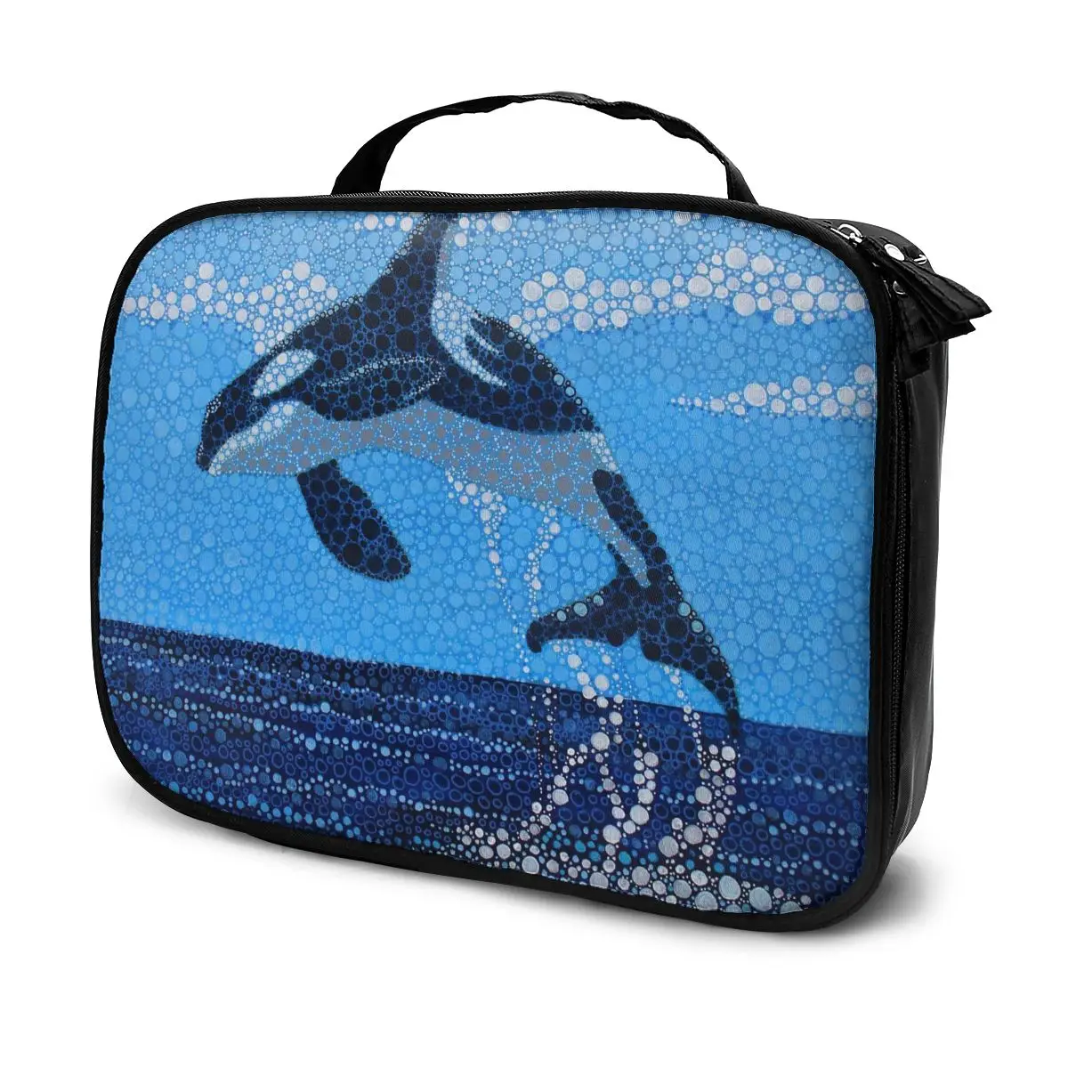 

Women Cosmetic Bag Orca Whale Make Up Organizer Bag Travel Cosmetic Case for Female Storage Toiletry Bag