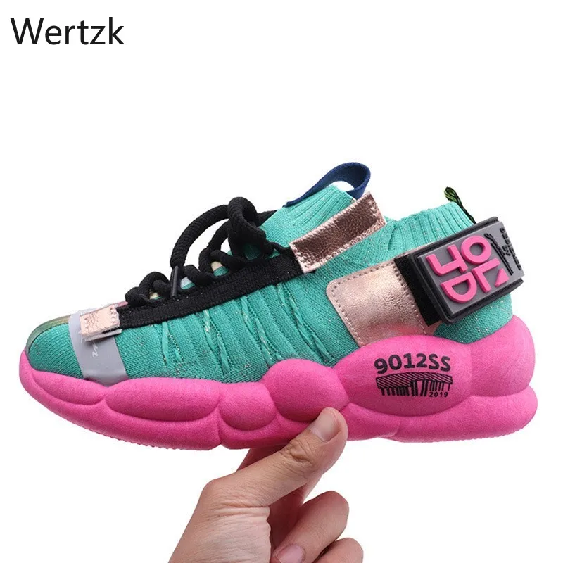 Women Chunky Sneakers Platform Thick Sole Ladies Casual Vulcanize Shoes Stretch Mesh Dad female Designer size 42 B341 | Обувь