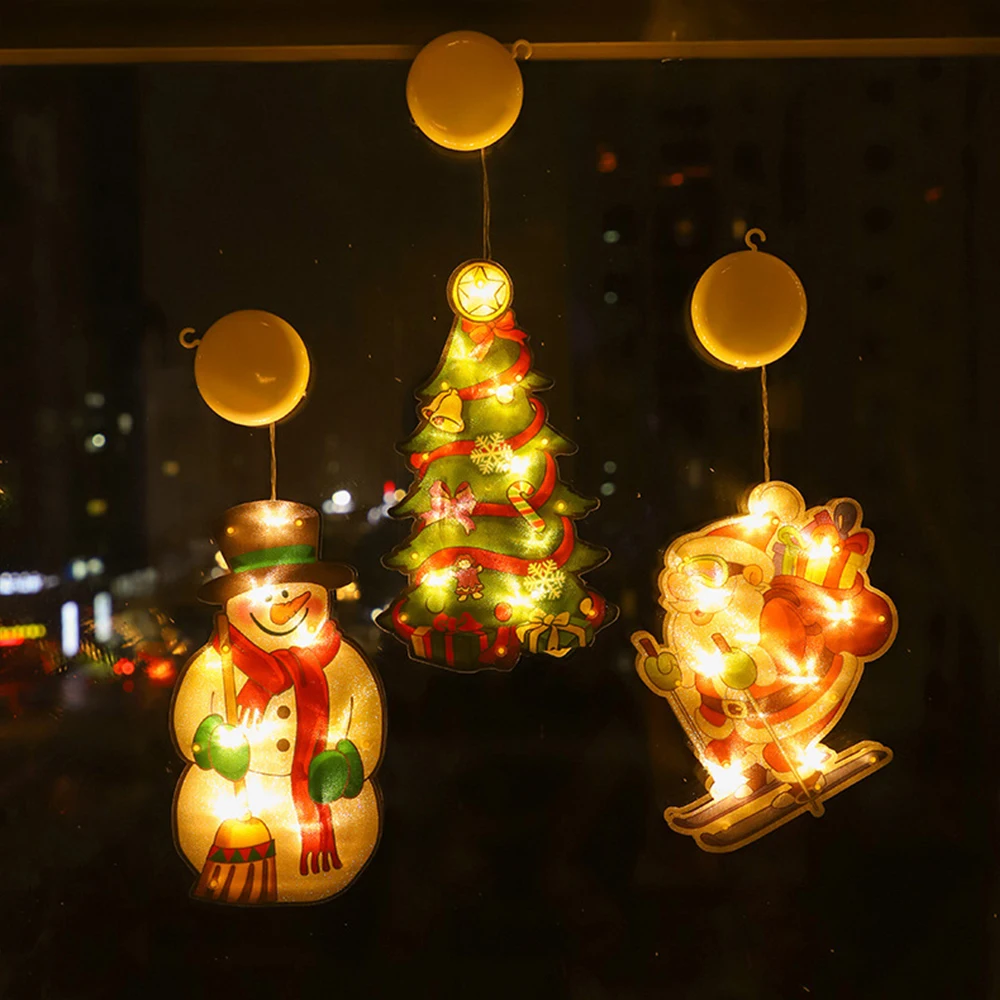 

Santa Claus LED Suction Cup Window Hanging Lights Christmas Party Decorative Suction Cup Window Hanging Lights Home