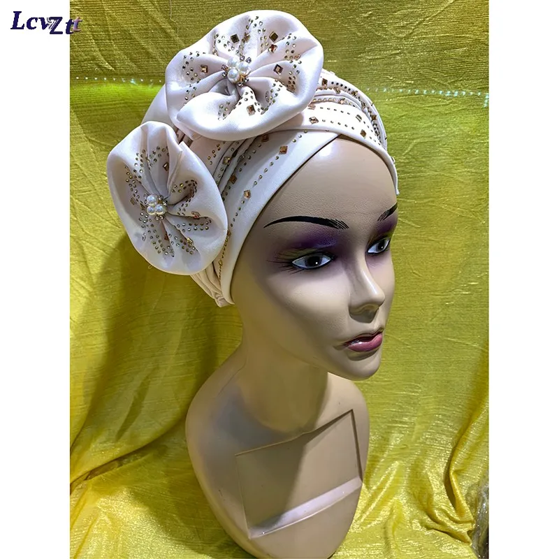 

12 Piece High Quality Newest Elegant Turban Hats Women Cap Beaded For India Scarf Head Wrap Headband Girl Hair Accessories Lady