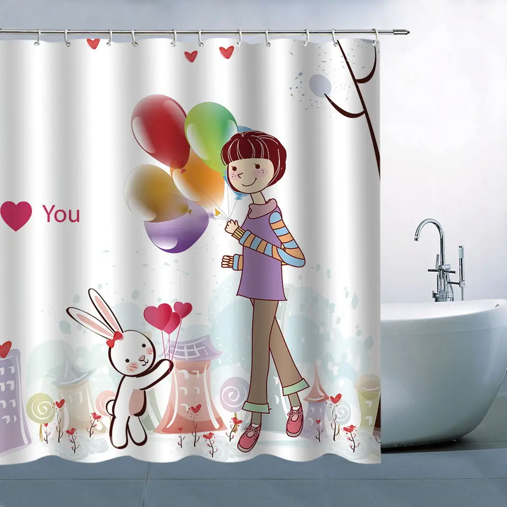3D печать мультфильмов детские экраны для ванной занавески душа милые домашний