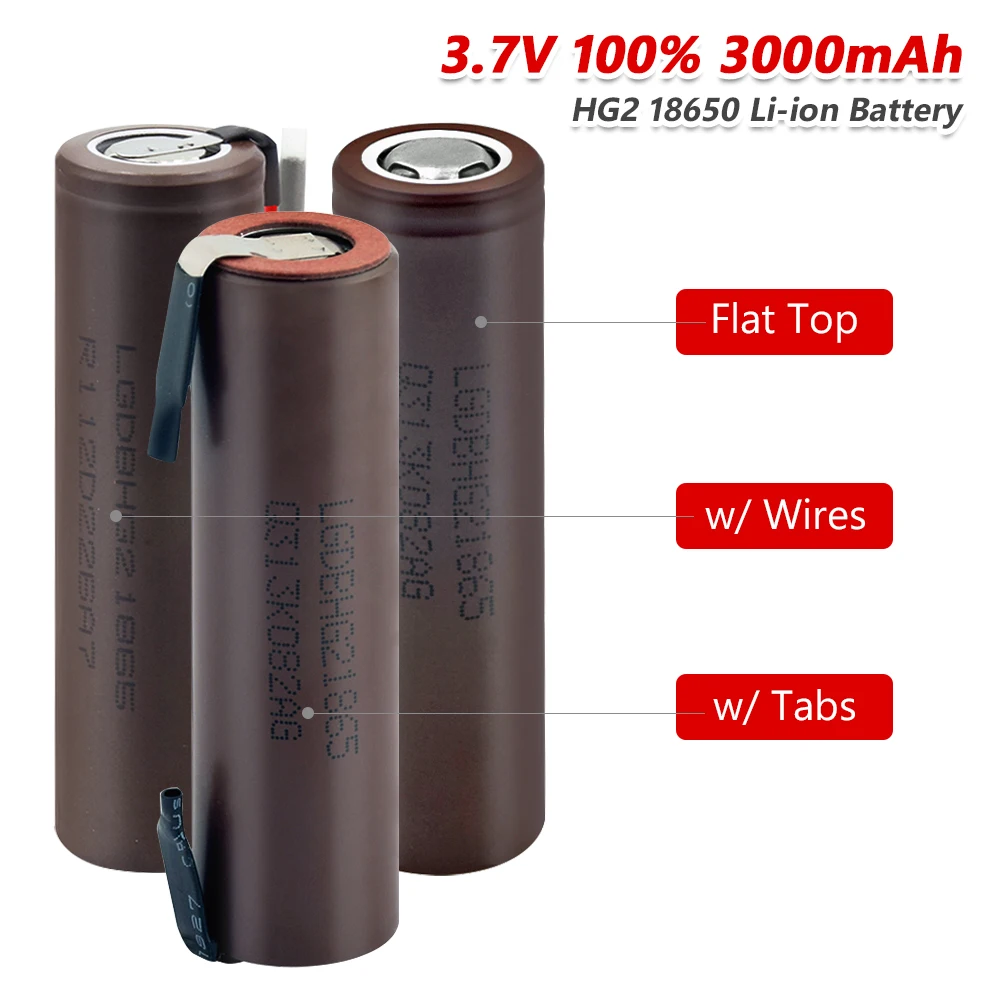 Комплект из 2 предметов новинка настоящая HG2 18650 3000 мА/ч Перезаряжаемые батарея