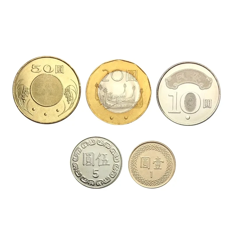 Оригинальные монеты Китайской Республики 100% реальные набор из 7 шт. Тайвань 1 5 10 20