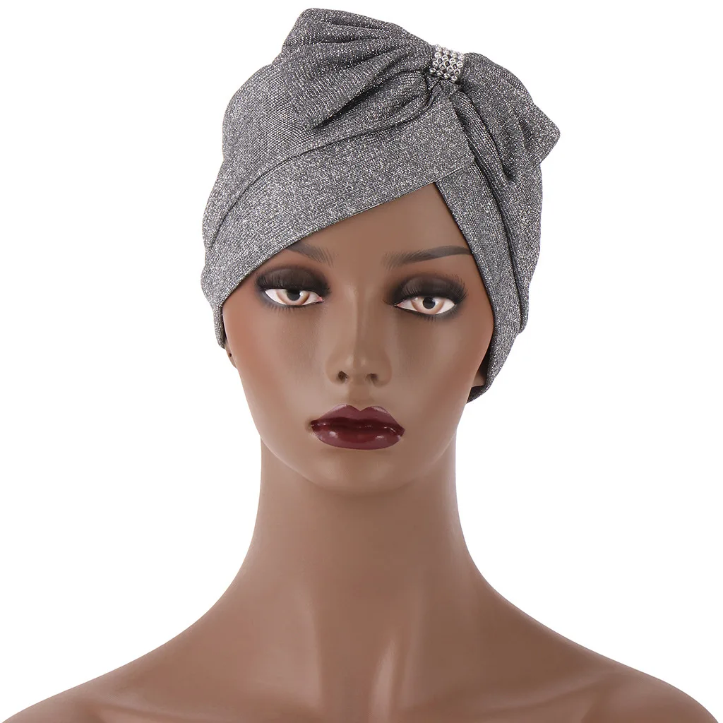 

Women's Hair Care Islamic Jersey Head Scarf Milk Silk Muslim Hijab Braid Gray Bowknot Wrap Stretch Turban Hat Chemo Cap Head