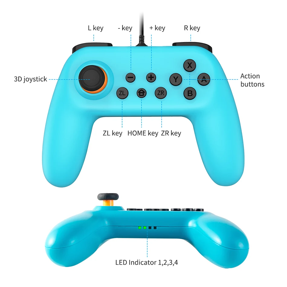 OIVO Wired Controllers for Nintendo Switch Gamepad Bule and Red Joypad Vibration Console Joystick PC Game | Электроника