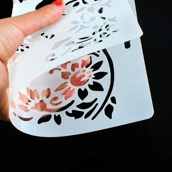 A4 size Wall Painting Frame Design stencils Scrapbooking Stamp Album Decorative Embossing Craft Paper DIY Flower Label Template |