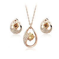 fashion jewelry set charm drop zircon jewelry sets necklace earrings noble jewelry for women