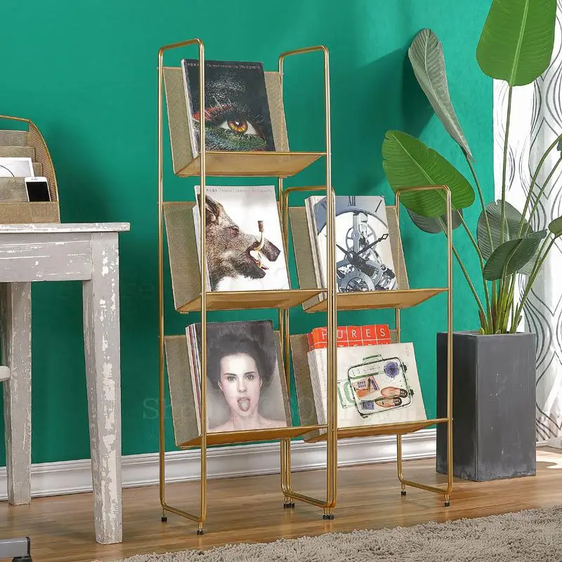 Bookshelf shelf wrought iron student desk book storage rack floor stand simple narrow small bookshelf |