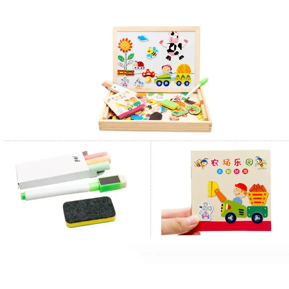 8 видов стилей деревянная Магнитная игра головоломка животные Тигр кролик доска