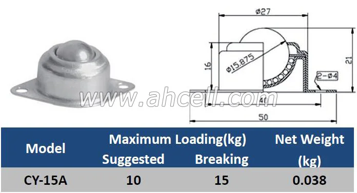 Фланец из нержавеющей стали с 2 отверстиями 15 мм роликовый переносной блок Ahcell