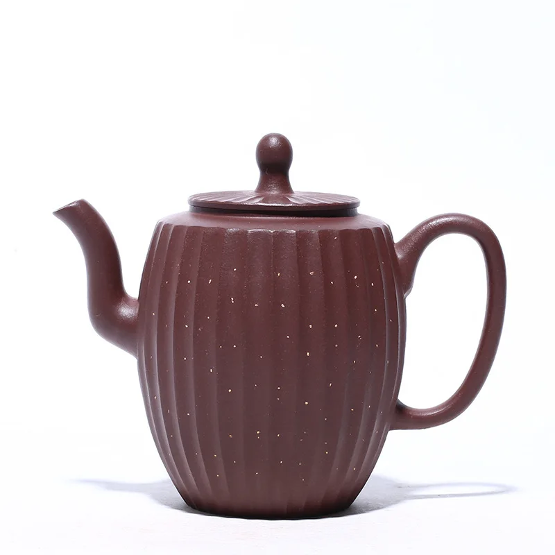 

Yixing purple clay teapot famous manual purple clay palace lantern Teapot Set
