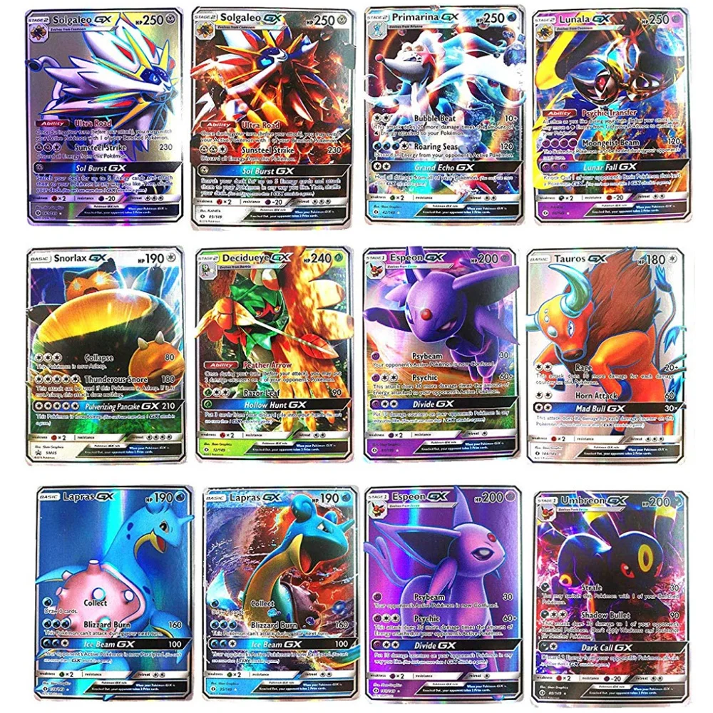 200 шт TOMY POKEMONS GX блестящие карты игра битва карт торговые детская