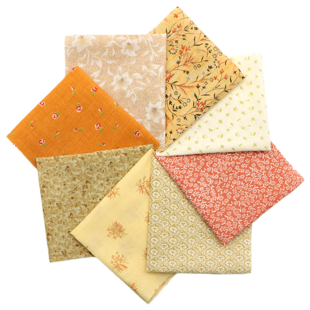 

26*24cm 8style/set Flower Printed 100% Cotton Fabric Quilting Patchwork Cloth Dress Puppet Garment Tissue Material Doll,1Yc12422