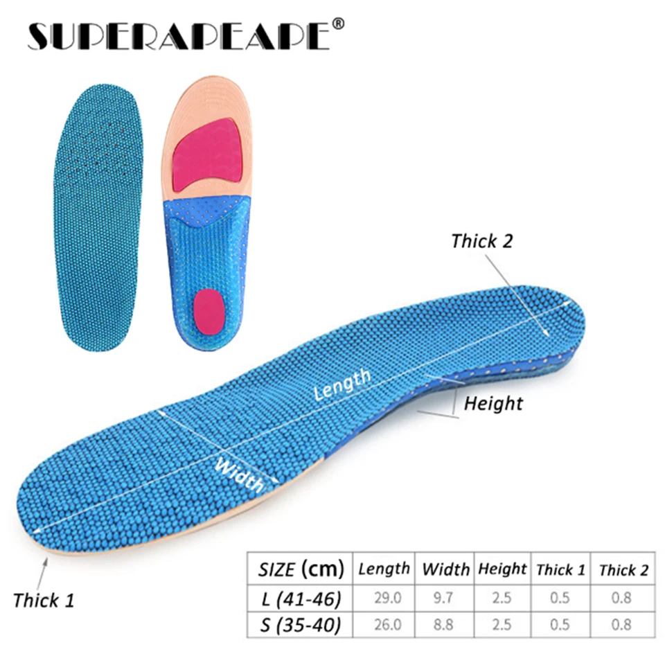 Orthopedic insoles for flat foot orthopedic arch support man and women shoe insoles shock absorption insoles